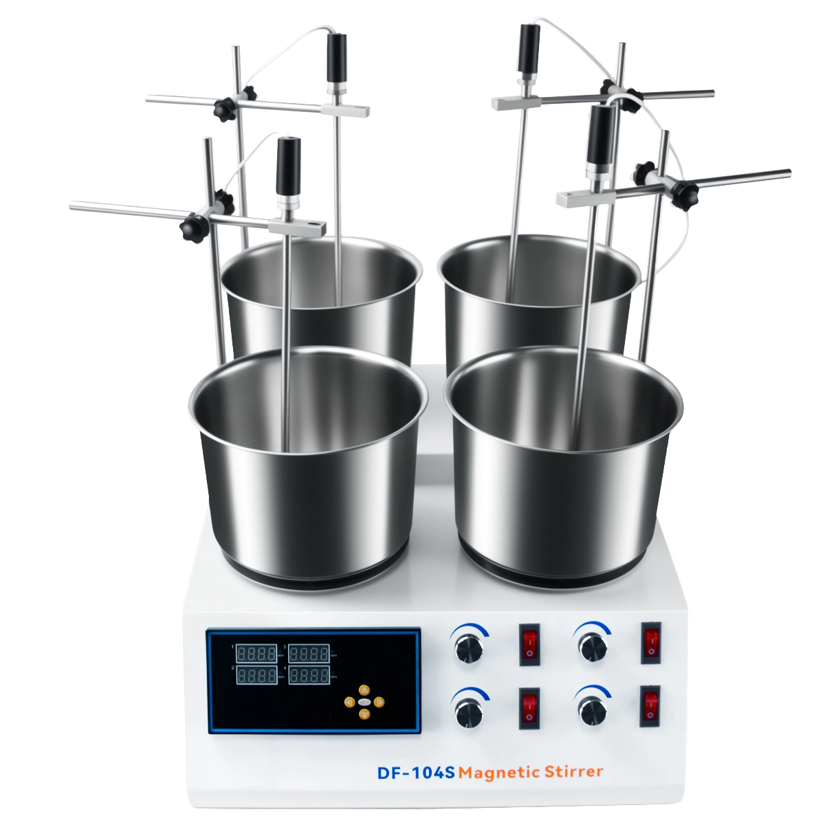 DF-104S 4-Position Parallel Magnetic Stirrer 300Wx4 Heating Power