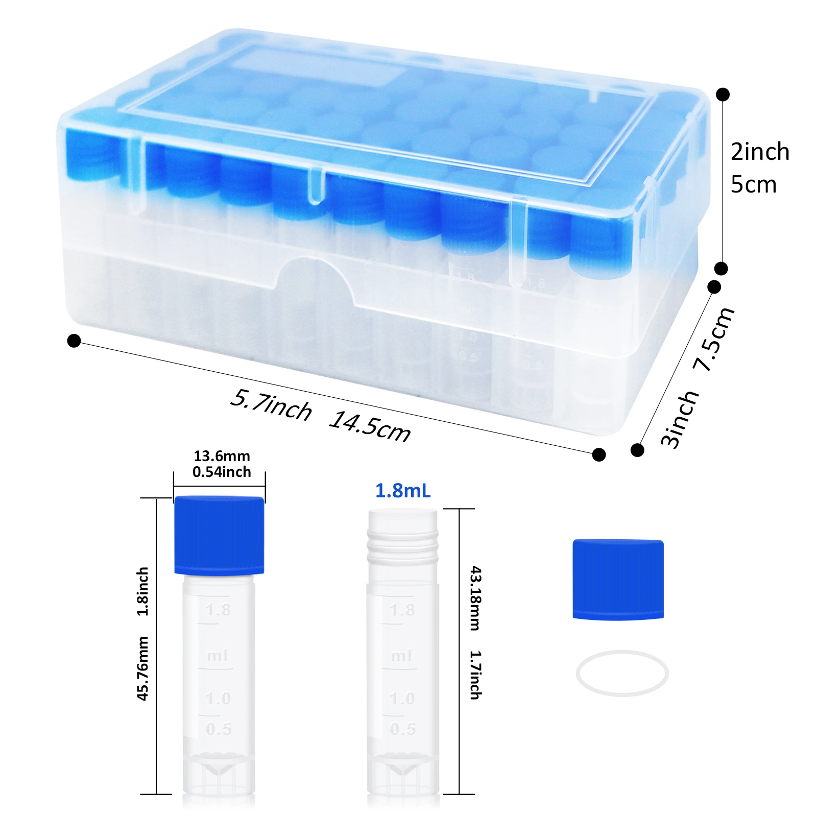2ml cryovial box packaging dimensions