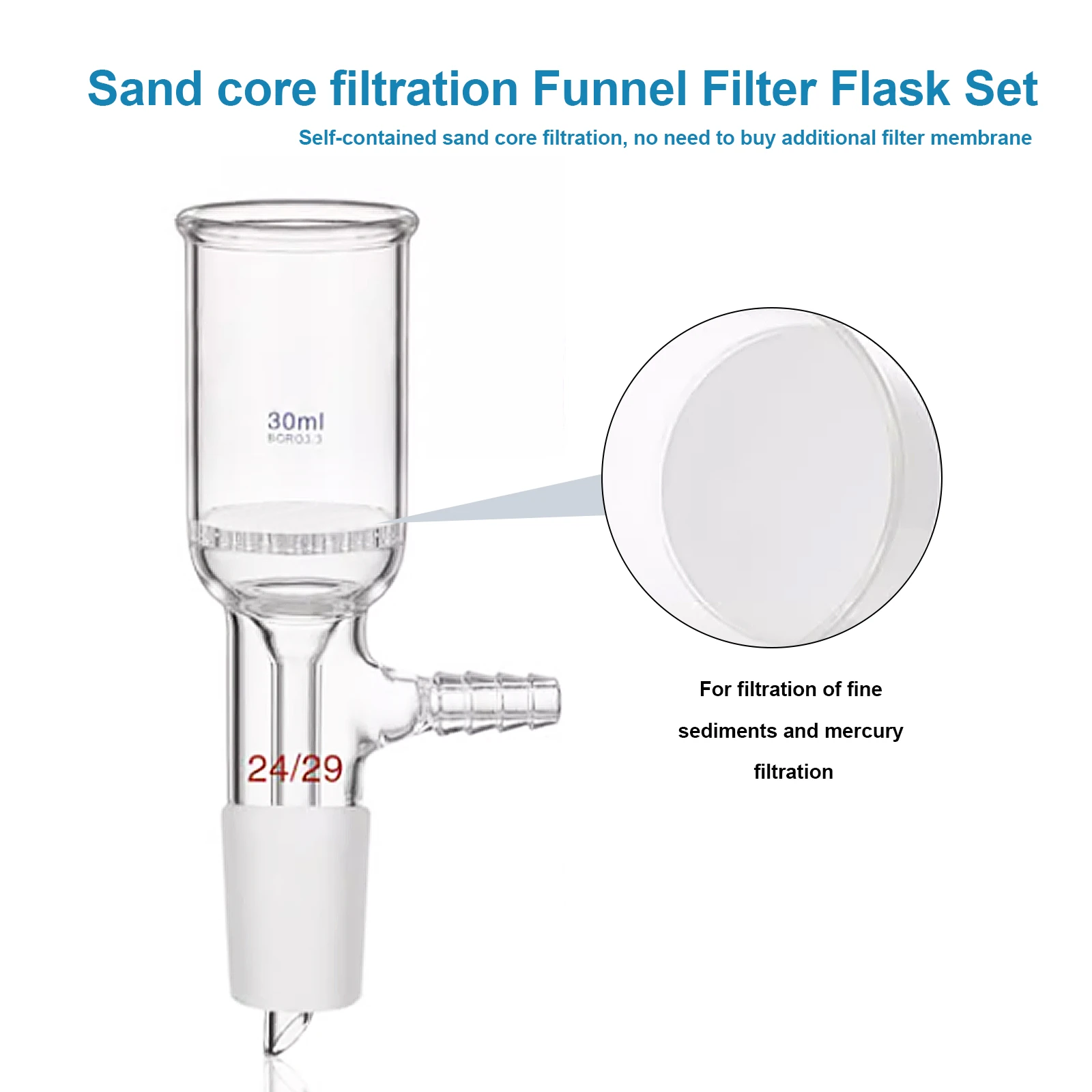 G3 sand core funnel for solid liquid separation