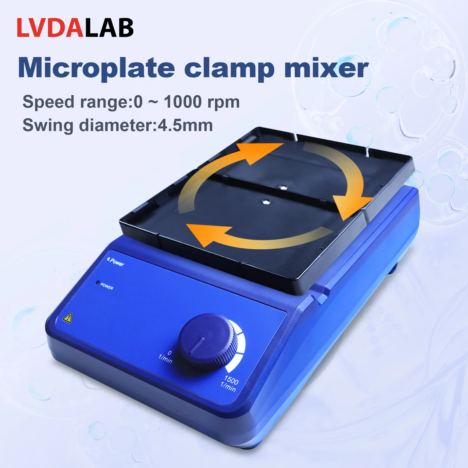Microplate clamp mixer orbital motion