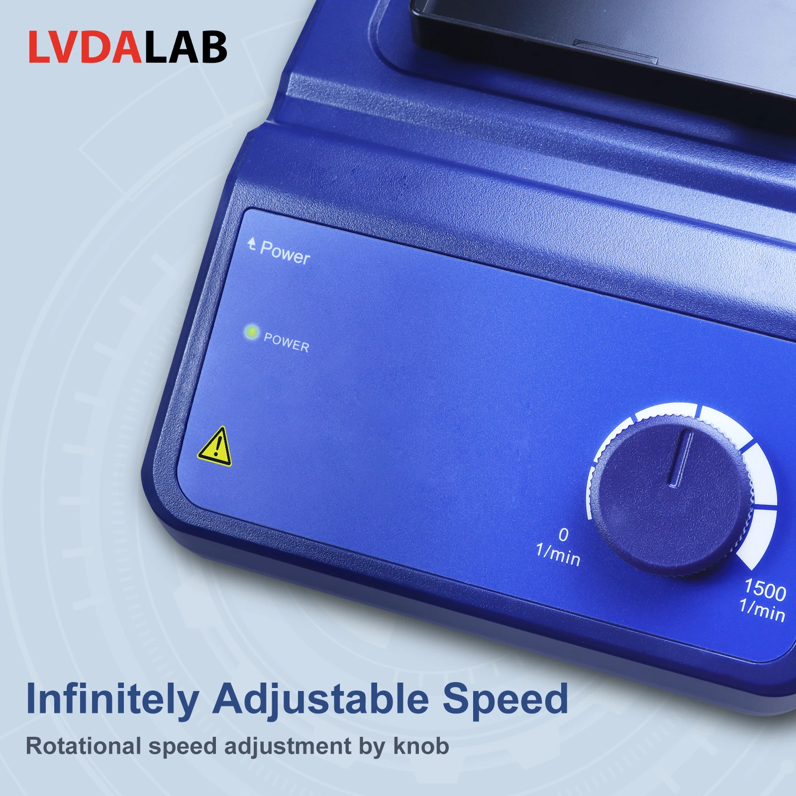 Infinitely adjustable speed knob for lab mixer