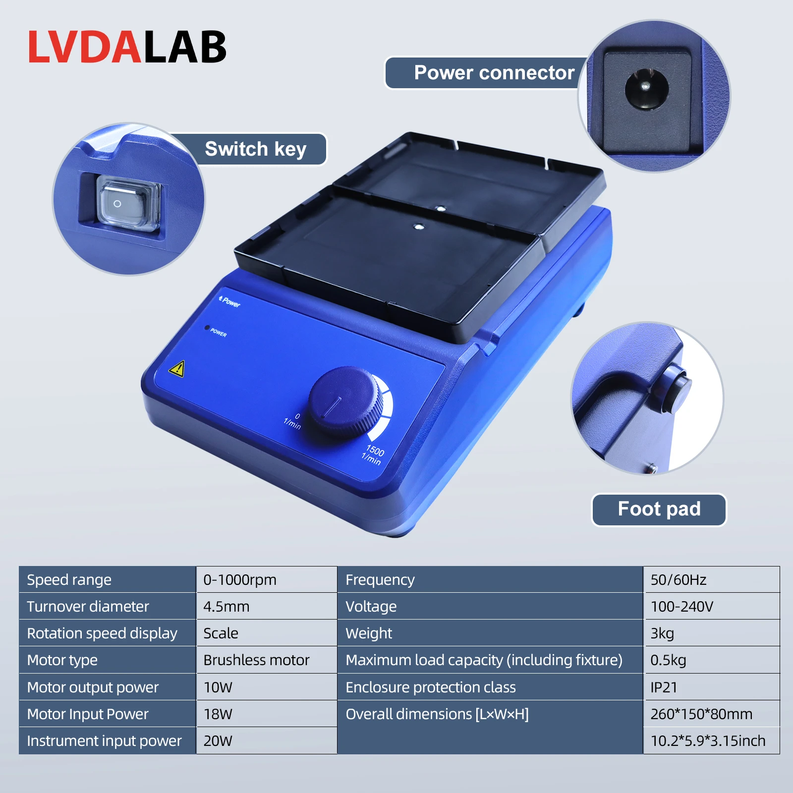 Microplate mixer control panel and base