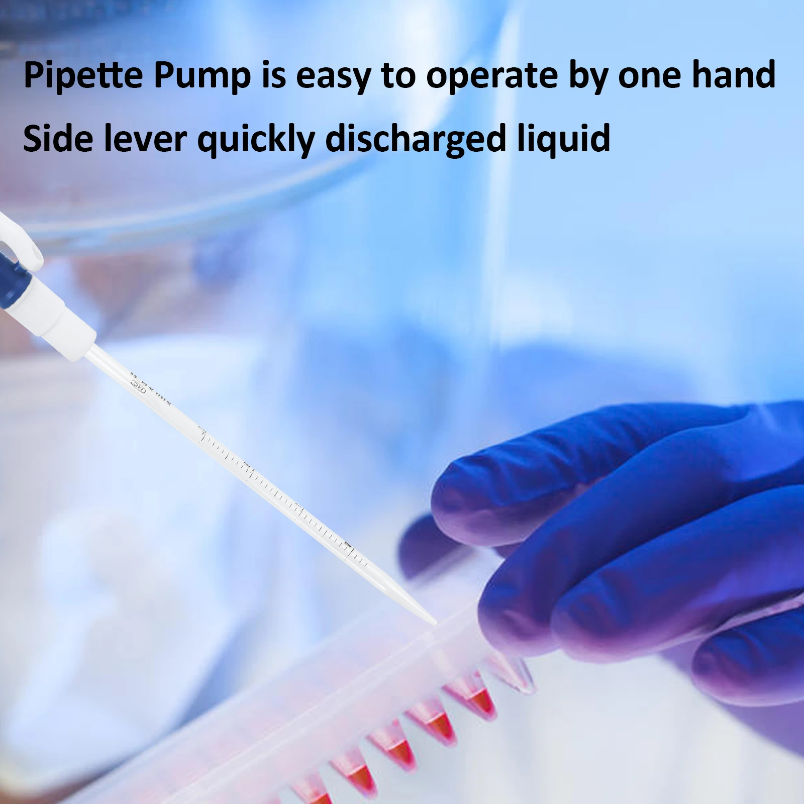 Using pipette pump side lever to discharge liquid