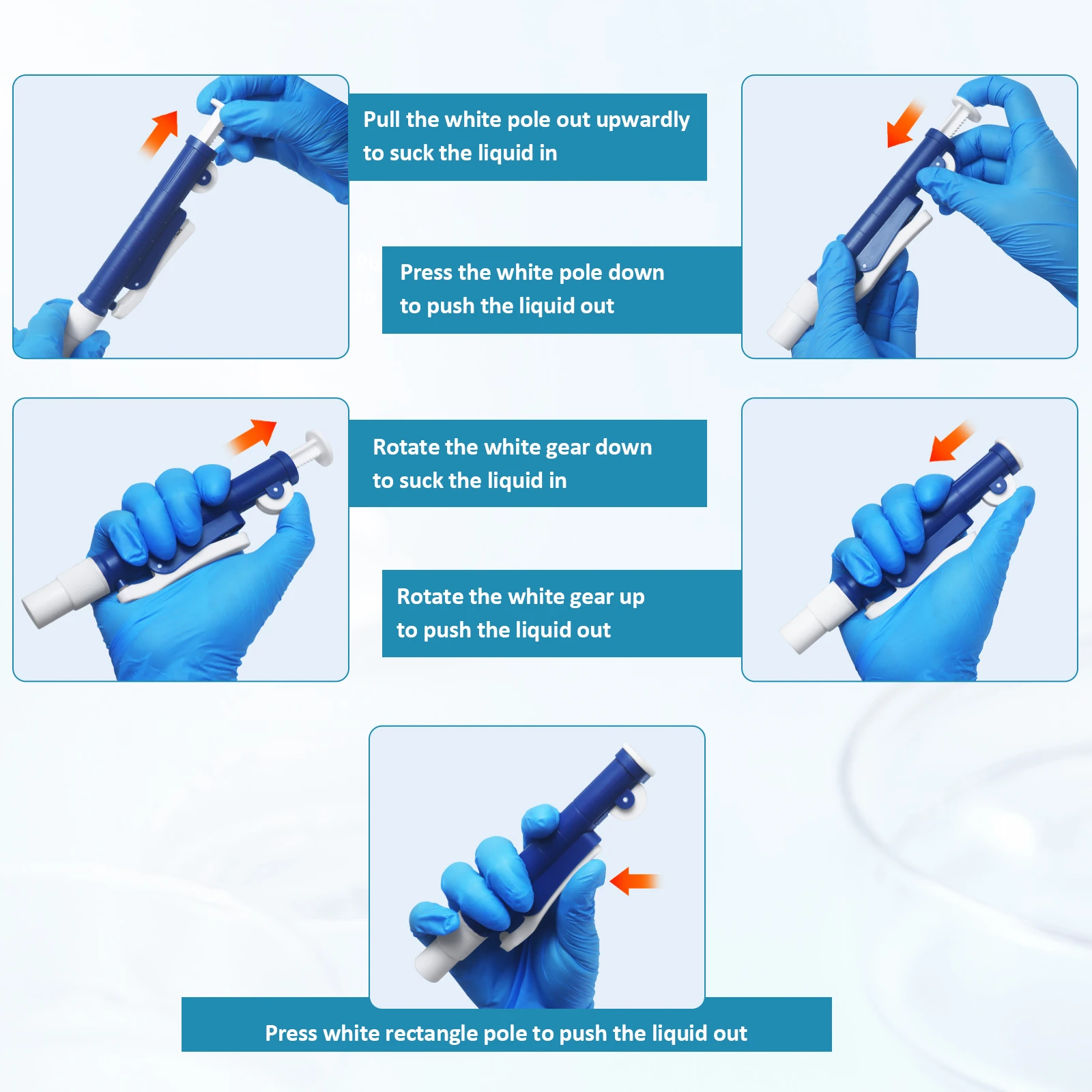 Step-by-step guide for pipette pump operation