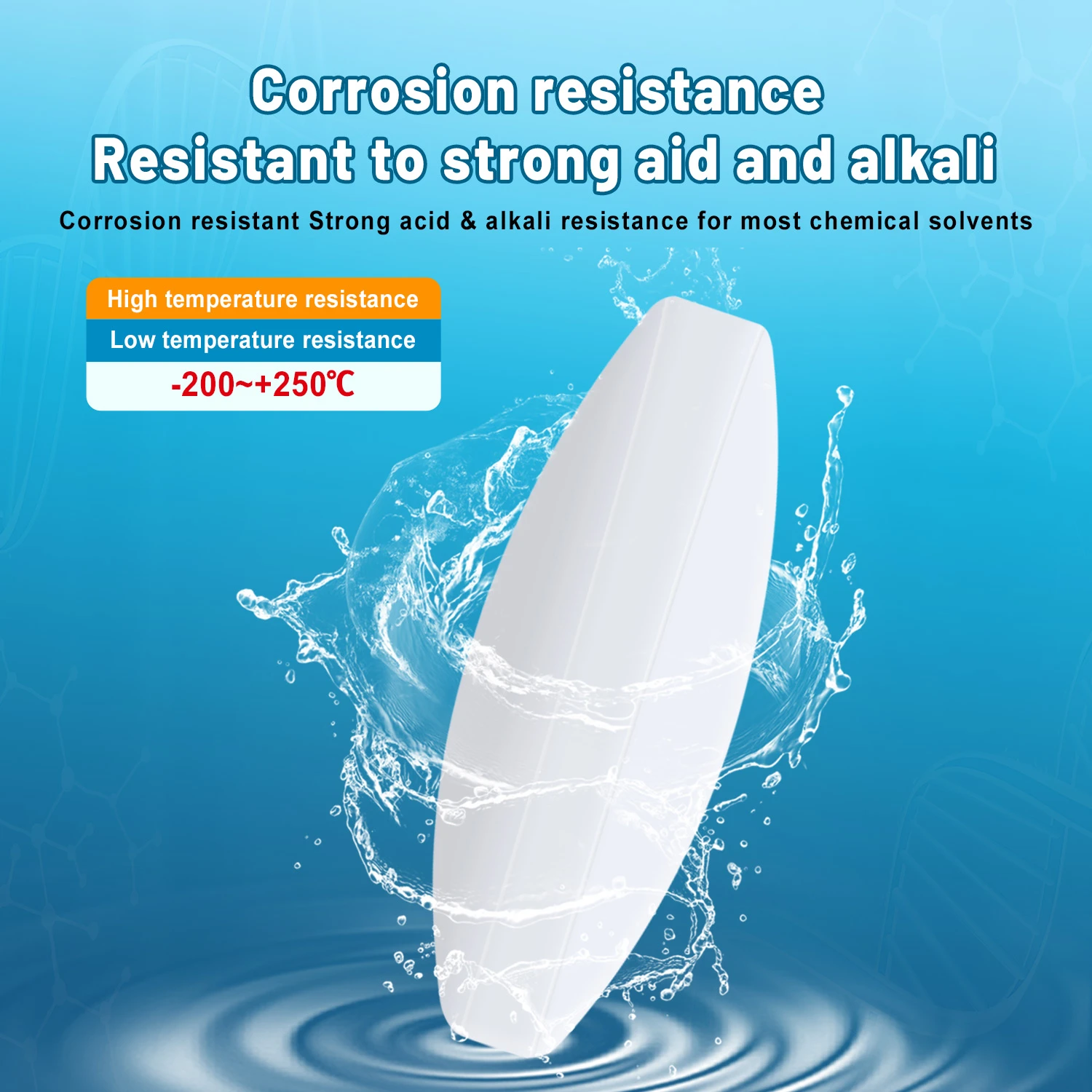 PTFE stir bar acid and alkali resistance