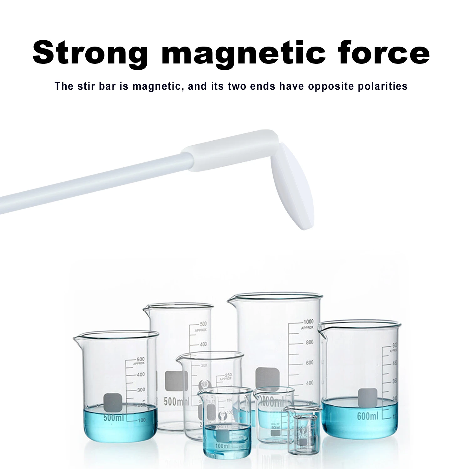 PTFE stir bar mixing in lab beaker