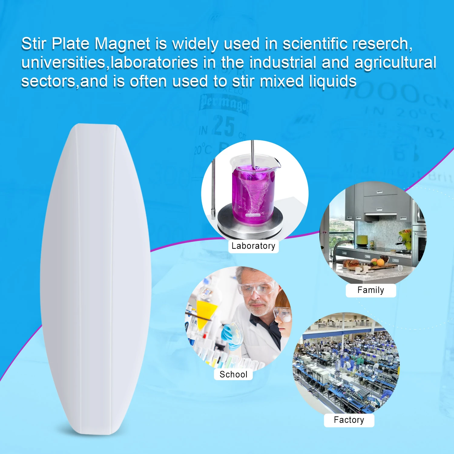 Lab magnetic stir bar for scientific research