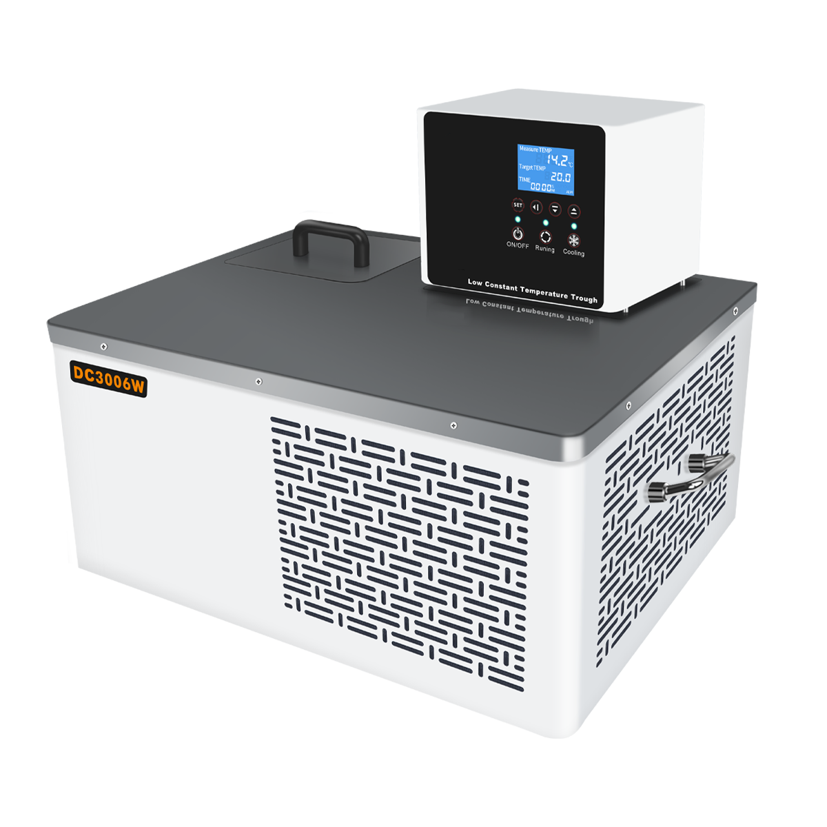 horizontal low temperature circulating bath laboratory cooling system side view